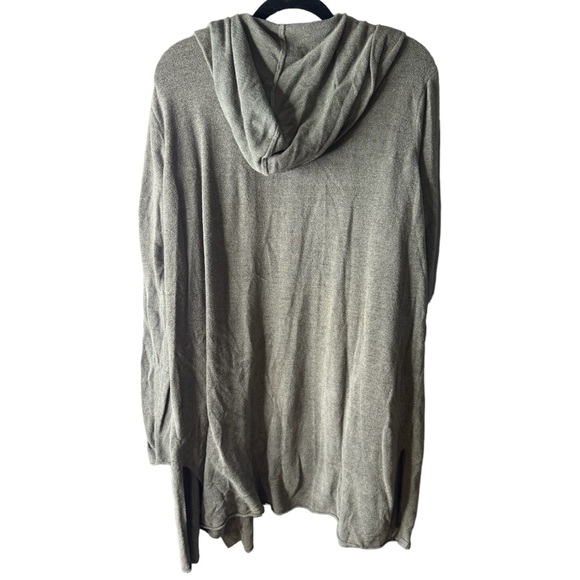Barefoot Dreams Cozy Chic Lite oatmeal brown Open Front Hooded Cardigan size 2X - Picture 2 of 6